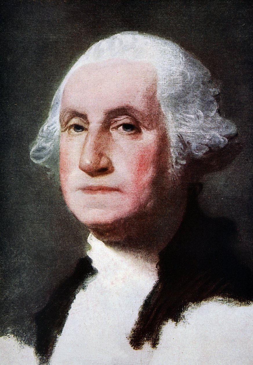 George Washington, gjengitt i 'The Outline of History: being a plain history of life and mankind' av HG Wells, London av Gilbert Stuart