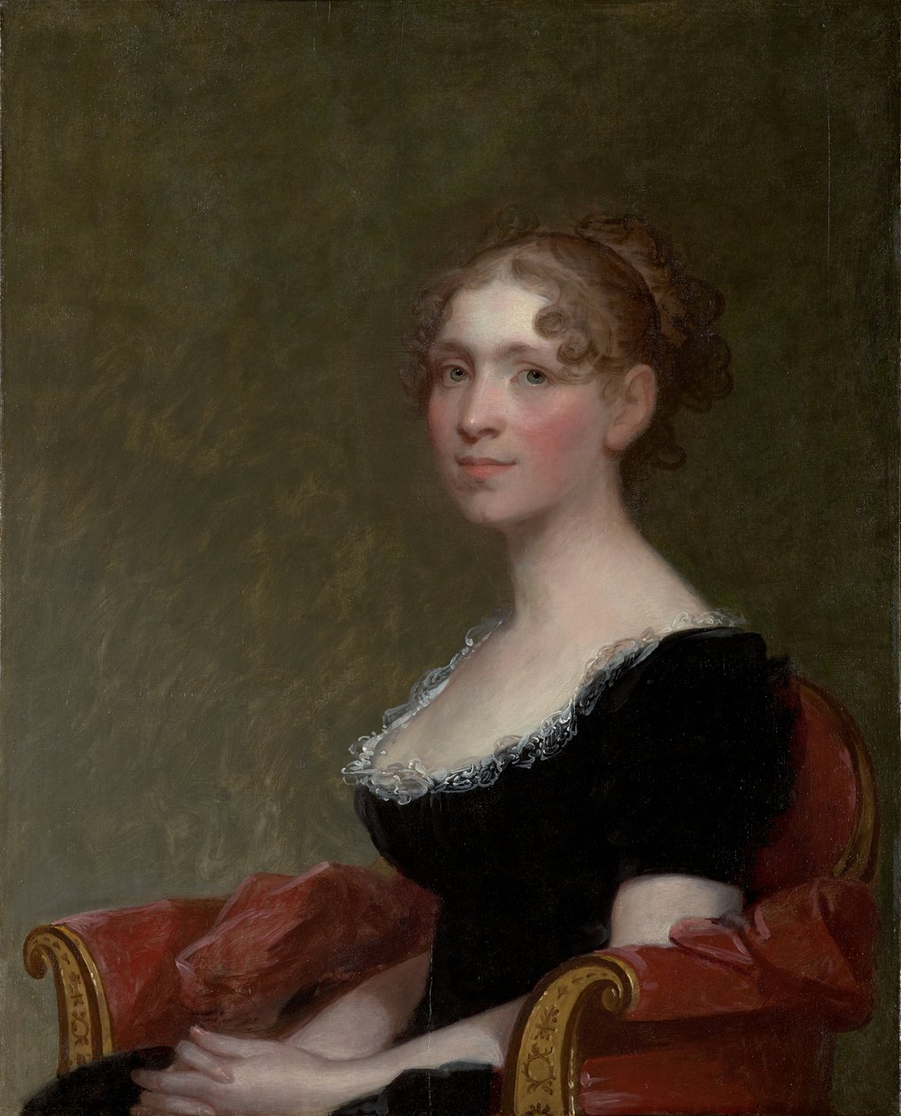 Mrs. Charles Davis (Eliza Bussey) (1783–1841), ca. 1808-09 (olje på trepanel) av Gilbert Stuart