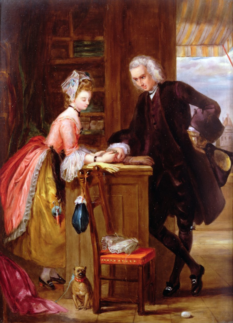 Yorick and the Grisette, fra Sternes A Sentimental Journey (porselen) av Gilbert Stuart after Newton