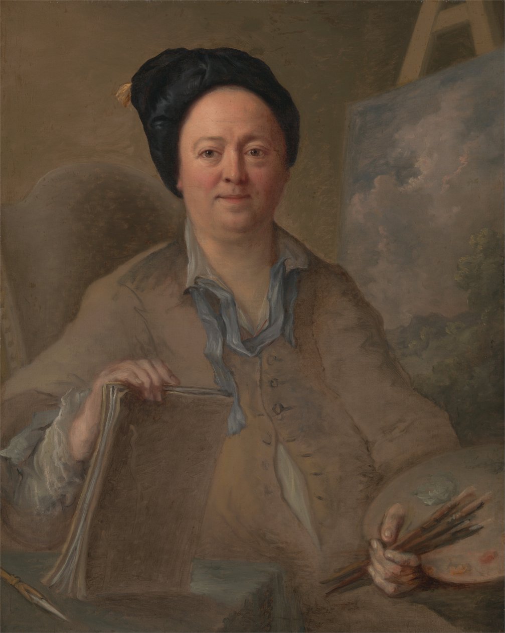 Portrett av en landskapsmaler, muligens George Lambert av Giles Hussey