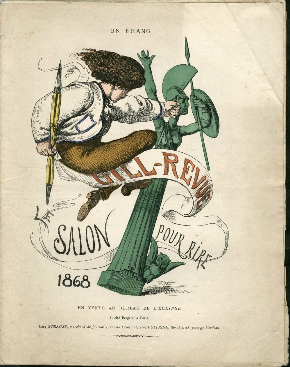 Illustrasjon av Louis Alexandre Gosset de Guines dit Gill (1840-1885) for coveret til "" Gill-Revue"" av Gill
