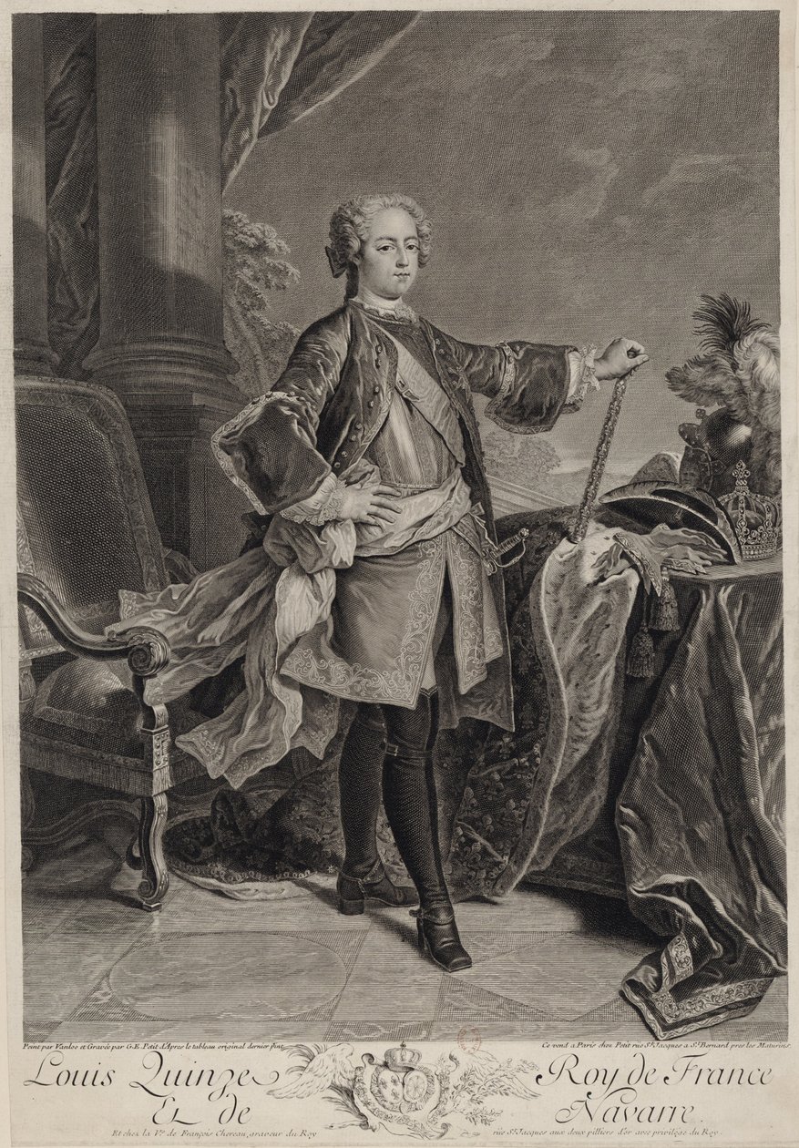 Portrett av Louis XV av Frankrike av Gilles Edme Petit