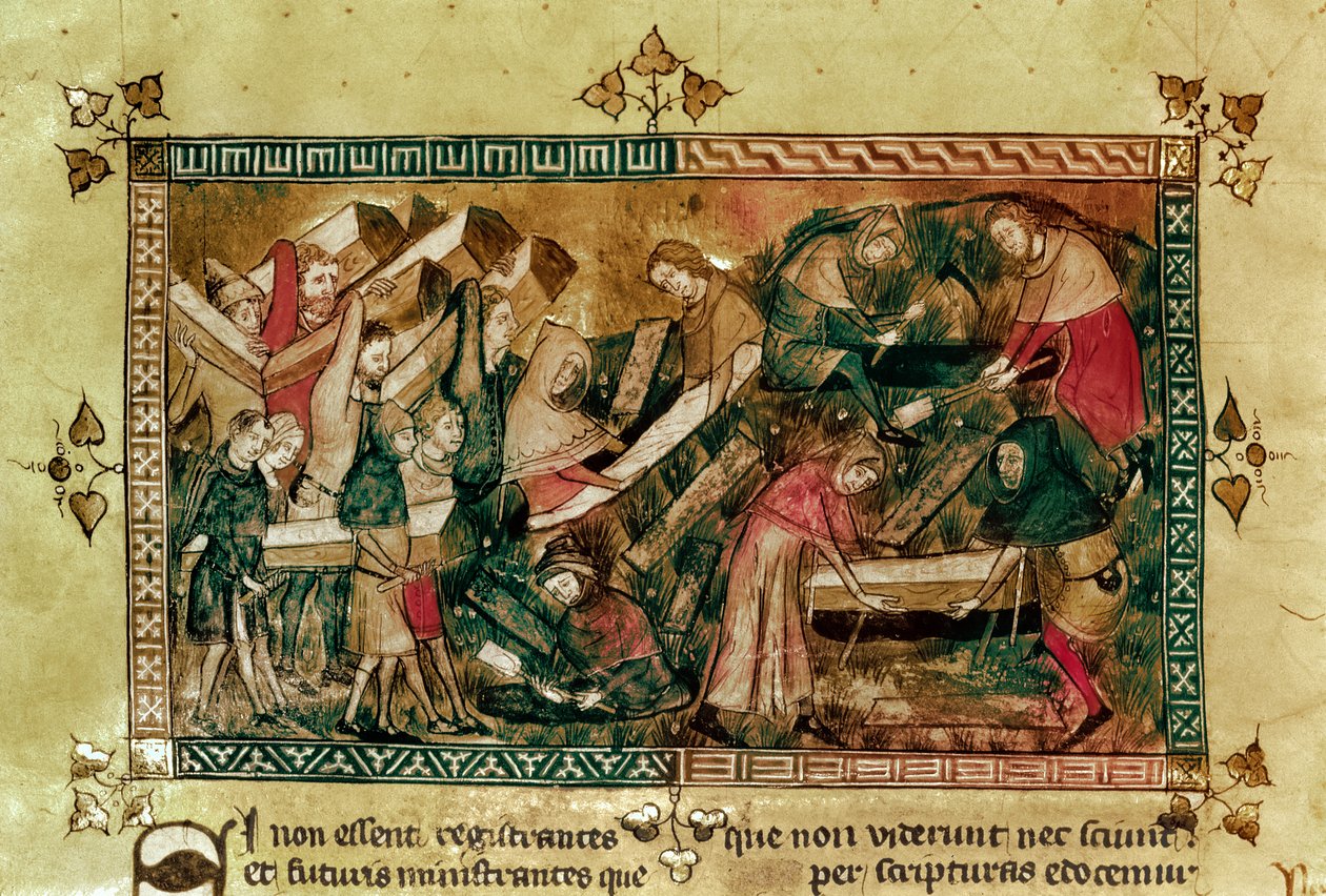 Svartedauden ved Tournai, 1349 (se også 33793) av Gilles Le Muisit