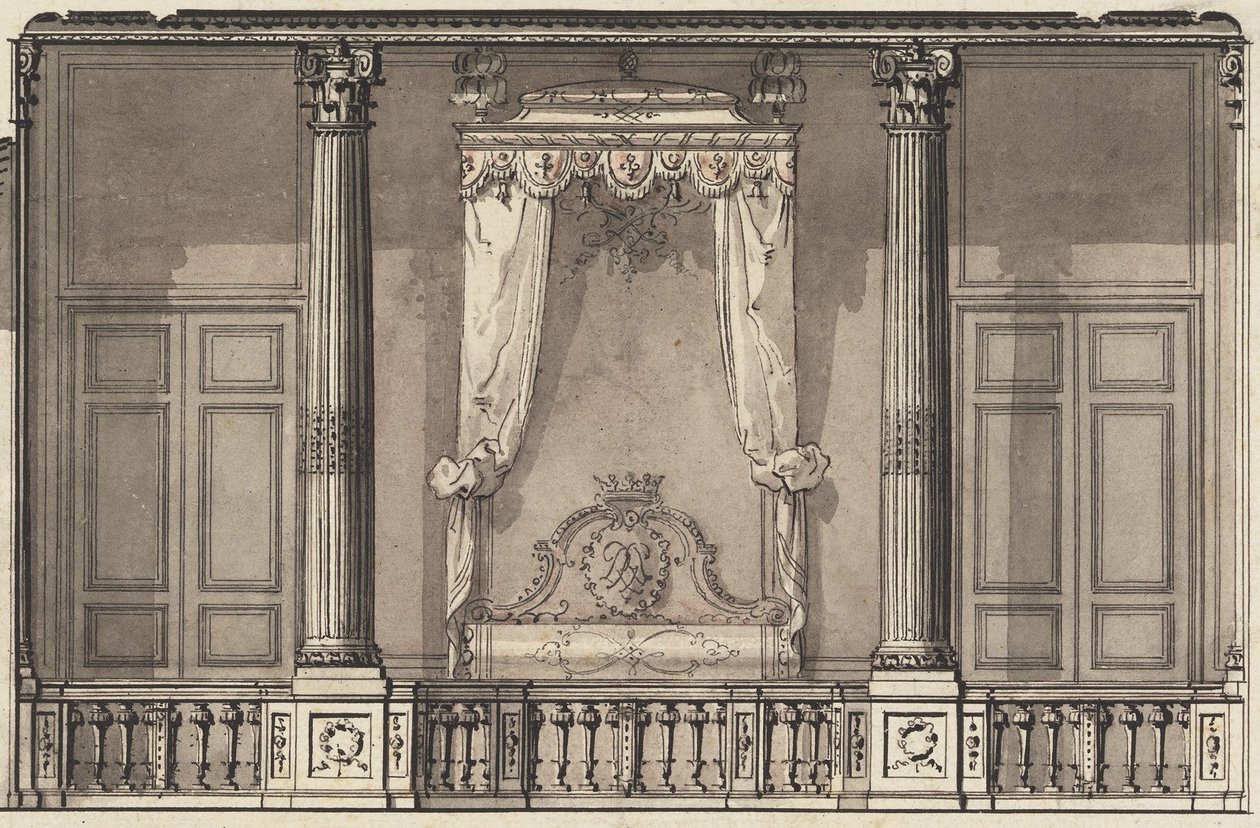 Sengealkove for Duc dOrléans, Palais Royal, Paris av Gilles Marie Oppenord
