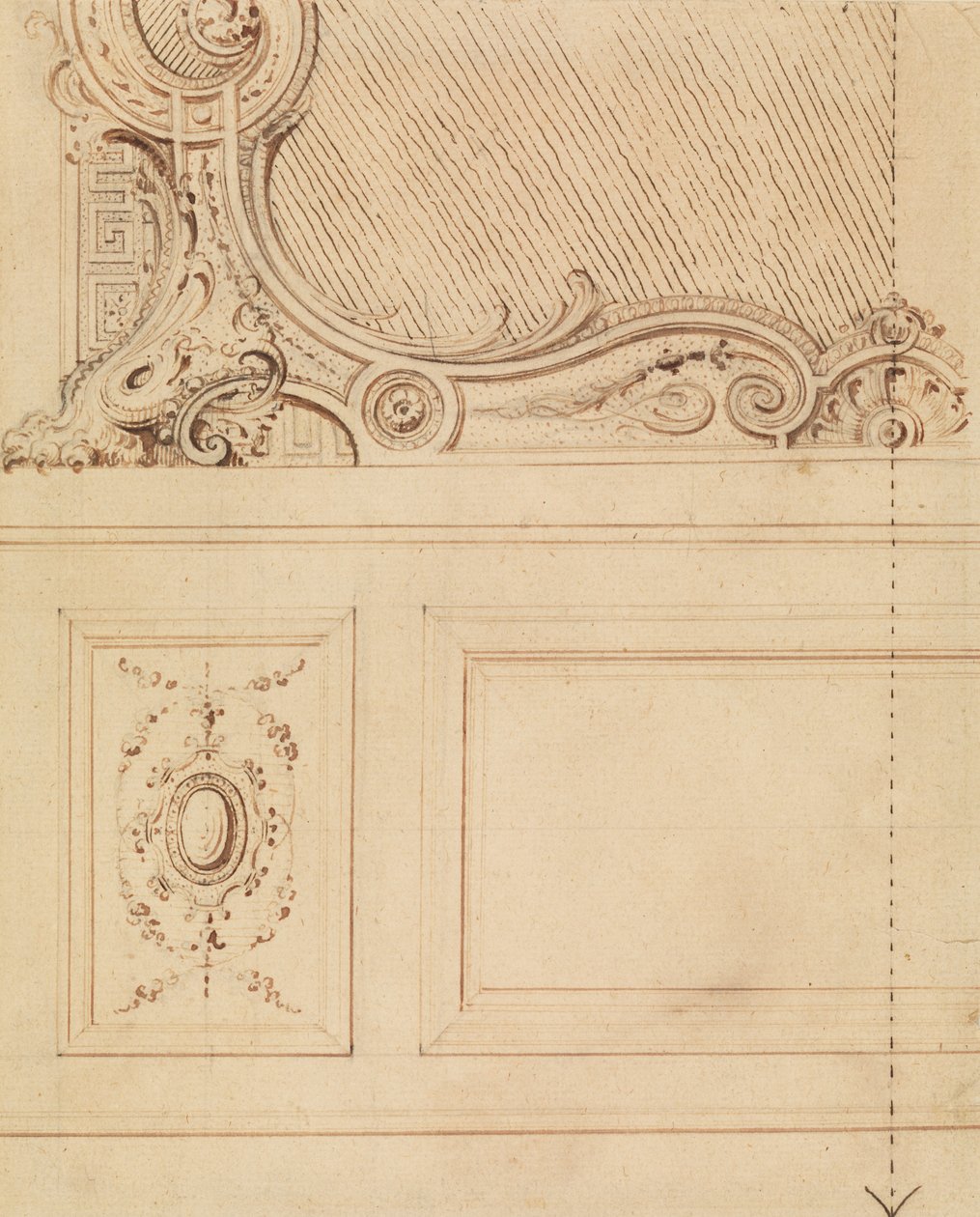 Design for den nedre delen av et veggpanel av Gilles Marie Oppenord
