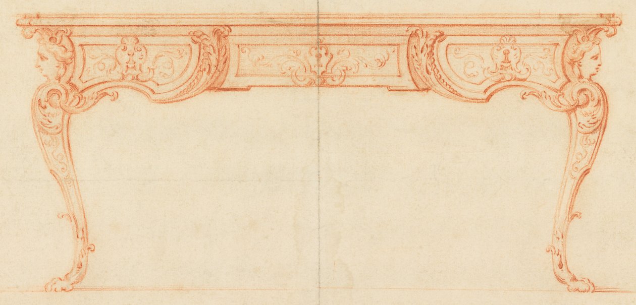Elevation-of-a-Writing-Desk beskåret av Gilles Marie Oppenord