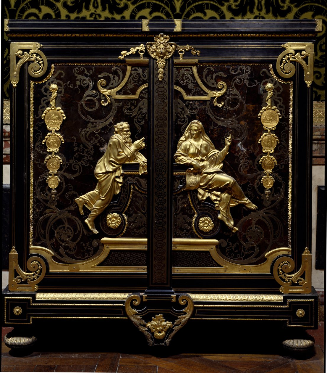 Møbler Regence-stil: skap med mynter realisert av Gilles Marie Oppenord (1672-1742) Versailles fra 1700-tallet, musee du chateau av Gilles Marie Oppenord
