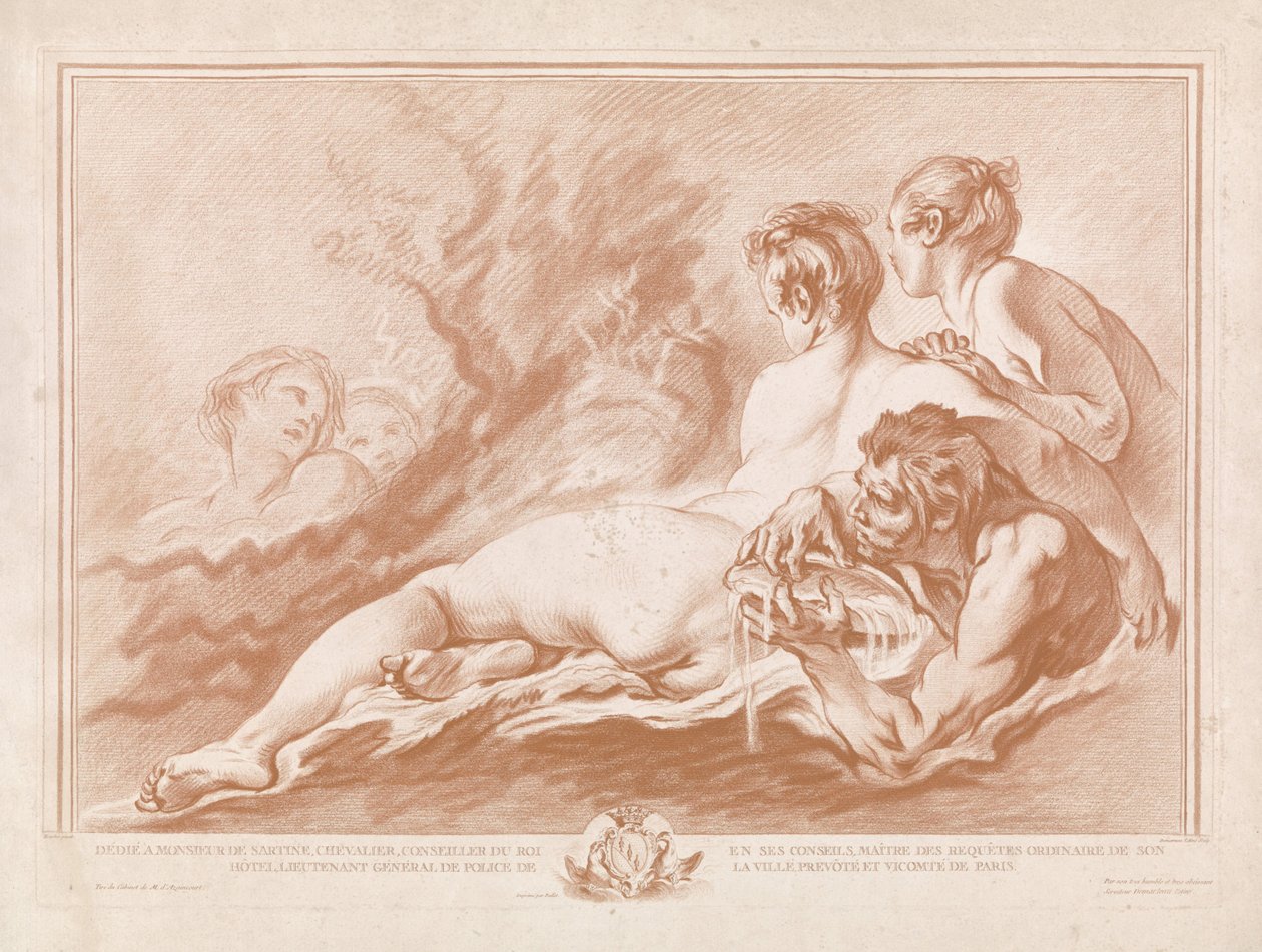 Allegoriske figurer i havet av Gilles Demarteau