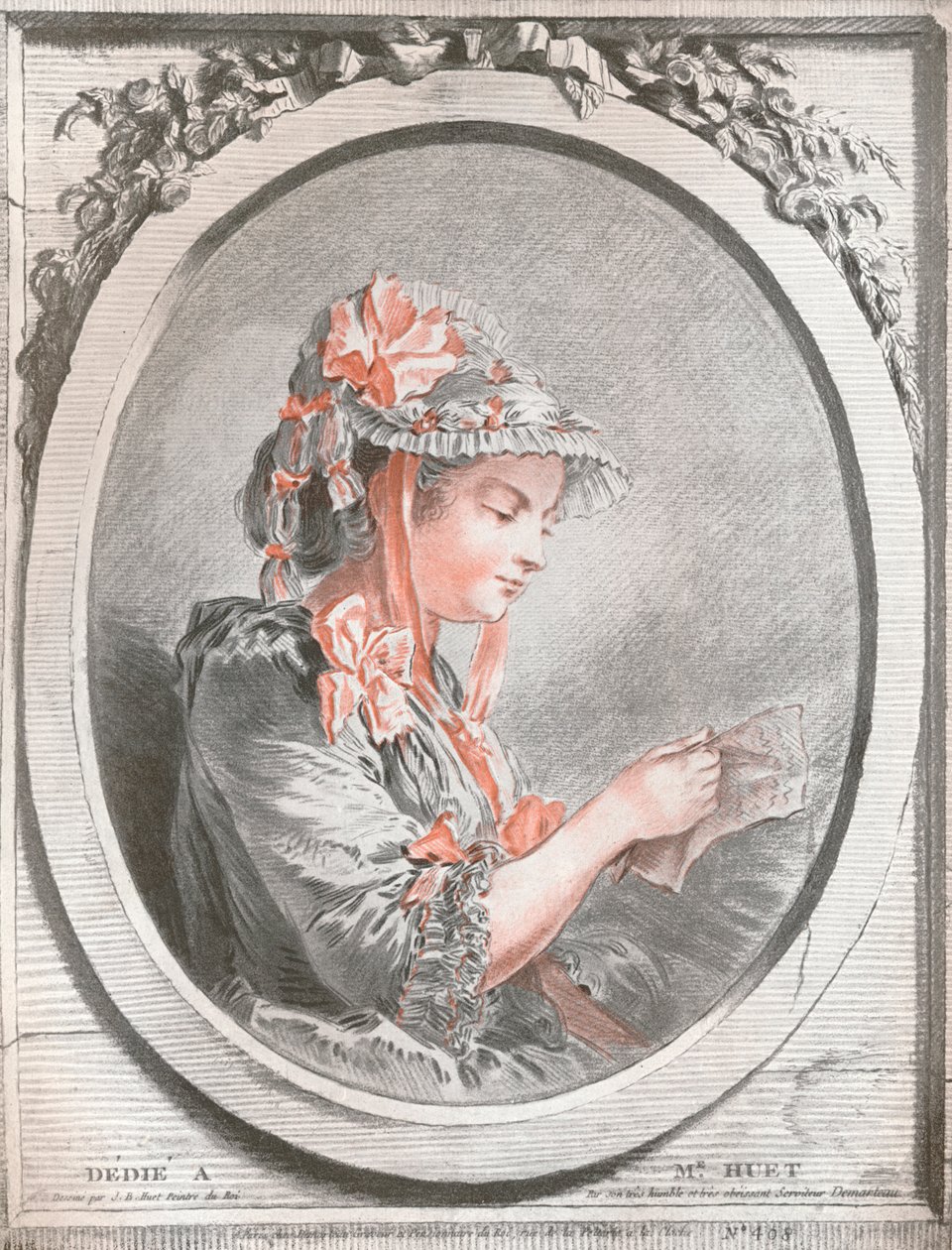 Portrett av Madame Huet, c1773 av Gilles Demarteau