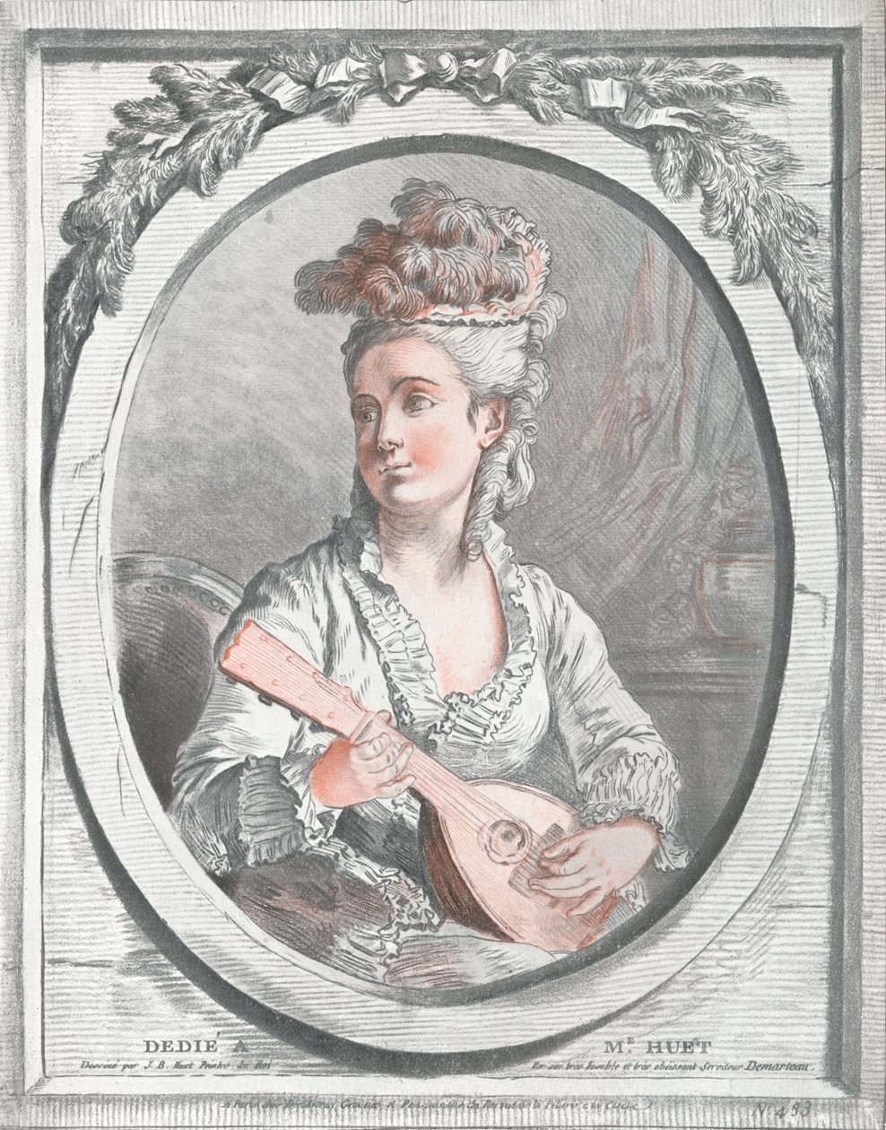 Portrett av Madame Huet, c1700-tallet av Gilles Demarteau