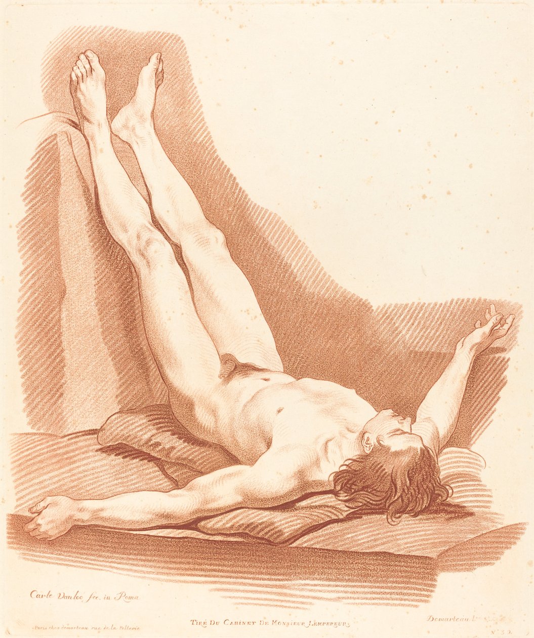 Akademi av Gilles Demarteau, the Elder after Carle Van Loo