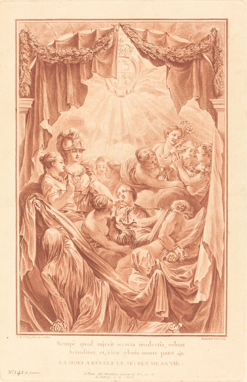 Allegori om Dauphinens død av Gilles Demarteau, the Elder after Charles Nicolas Cochin II