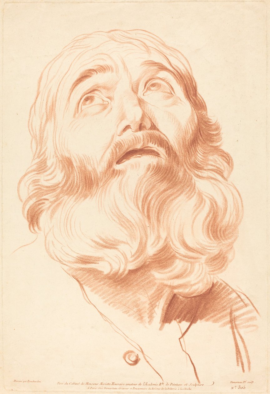 Leder av en mann av Gilles Demarteau, the Elder after Edme Bouchardon