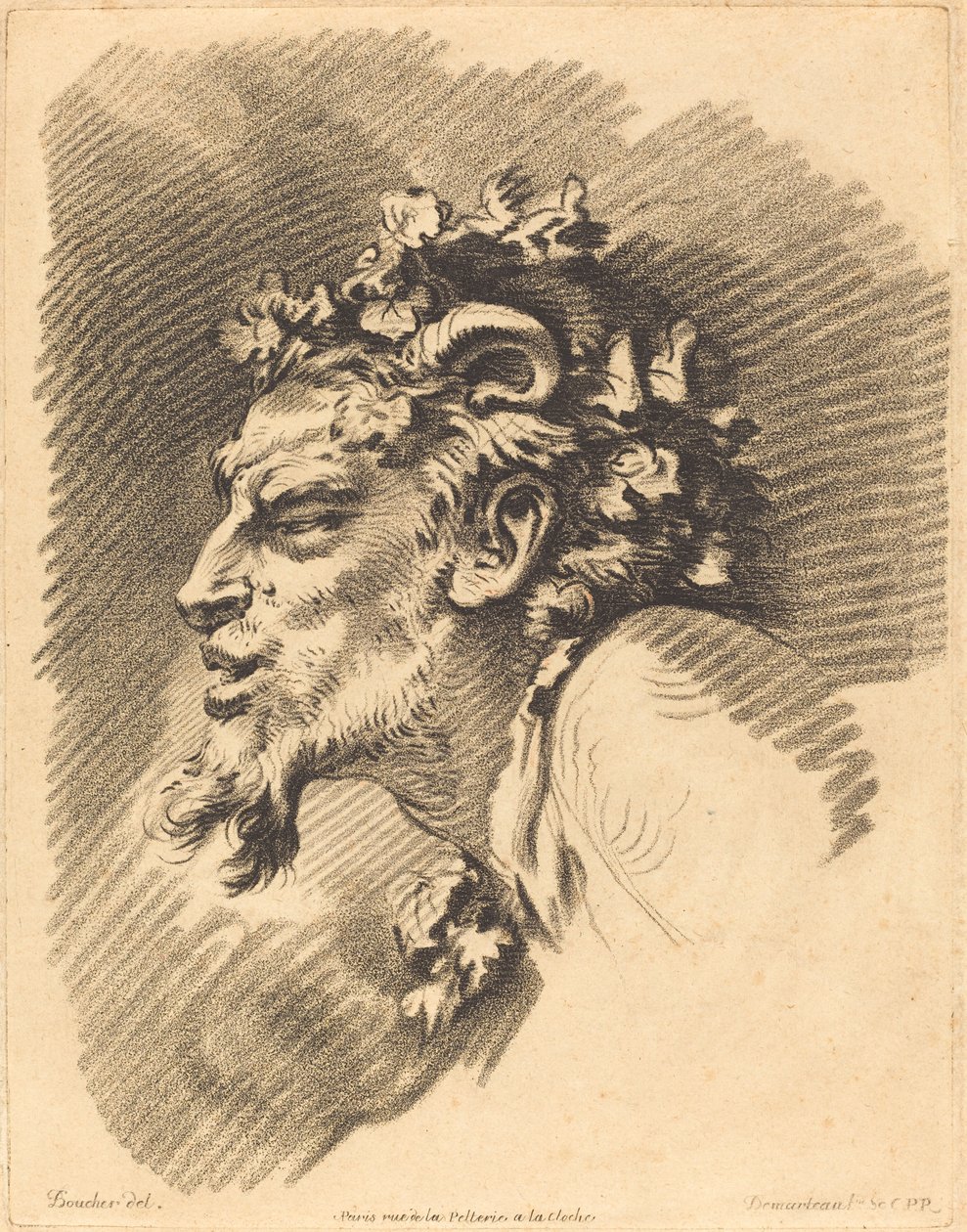 Hodet for en faun av Gilles Demarteau, the Elder after François Boucher