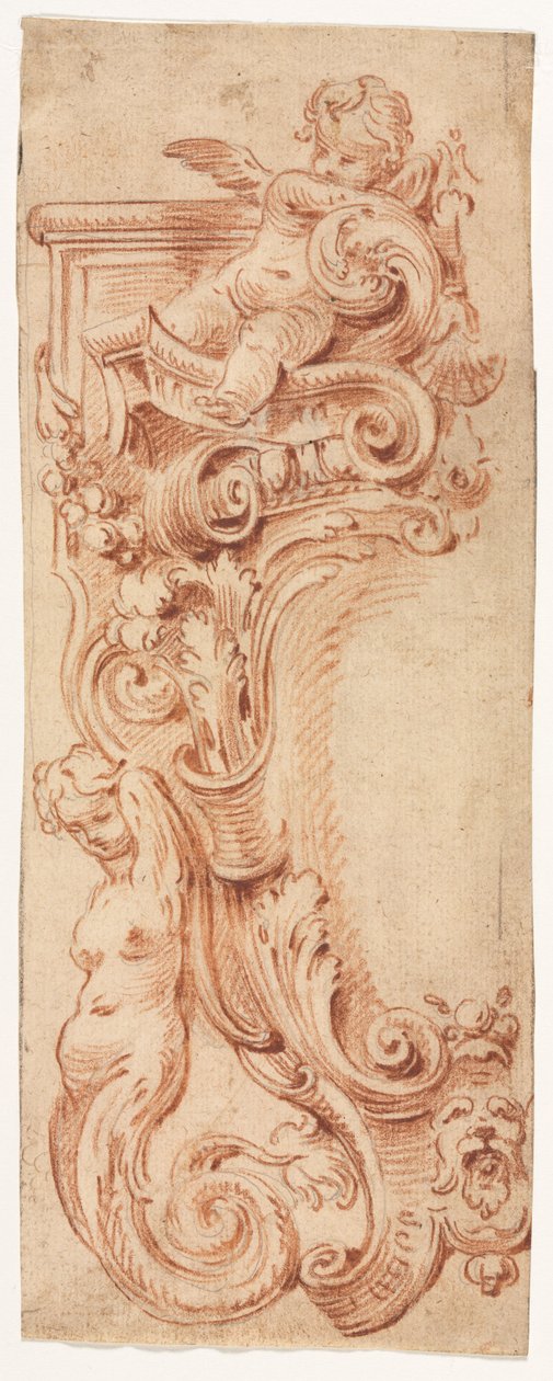 Design for en Cartouche, første halvdel av 1700-tallet. av Gilles Marie Oppenord