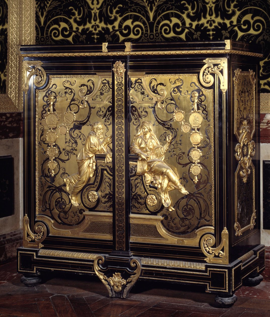 Møbler Regence-stil: skap med mynter realisert av Gilles Marie Oppenord (1672-1742) Versailles fra 1700-tallet, musee du chateau av Gilles Marie Oppenord