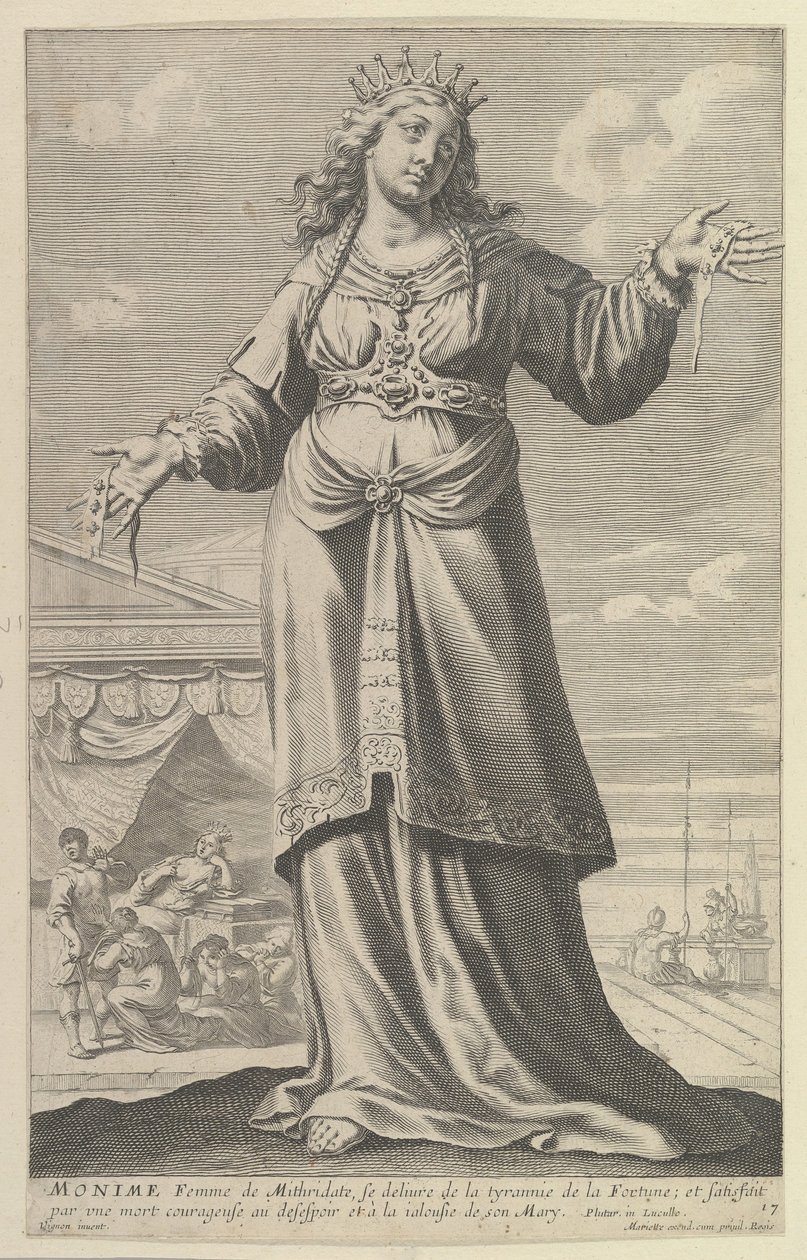 Monime, 1647. Skapere: Gilles Rousselet, Abraham Bosse. av Gilles Rousselet and Abraham Bosse