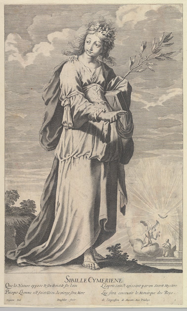 Cimmerian Sibyl, ca. 1635. Skapere: Gilles Rousselet, Abraham Bosse. av Gilles Rousselet and Abraham Bosse