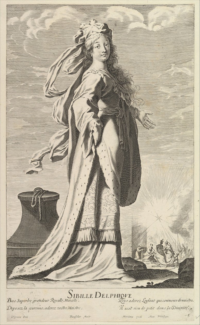 Delphic Sibyl, ca. 1635. Skapere: Gilles Rousselet, Abraham Bosse. av Gilles Rousselet and Abraham Bosse
