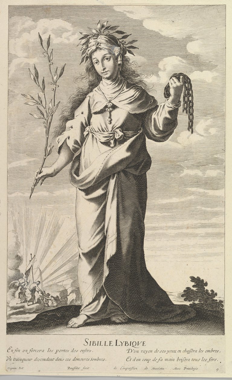 Lybian Sibyl, ca. 1635. Skapere: Gilles Rousselet, Abraham Bosse. av Gilles Rousselet and Abraham Bosse