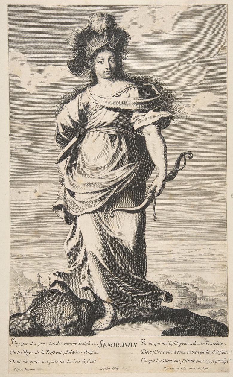 Semiramis, ca. 1639-40. Skapere: Gilles Rousselet, Abraham Bosse. av Gilles Rousselet and Abraham Bosse