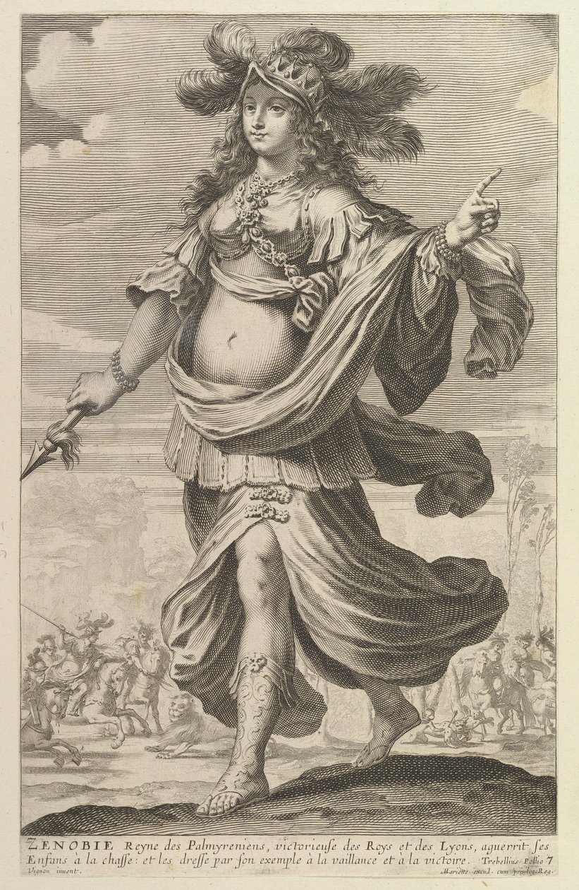Zenobia, 1647. Skapere: Gilles Rousselet, Abraham Bosse. av Gilles Rousselet and Abraham Bosse