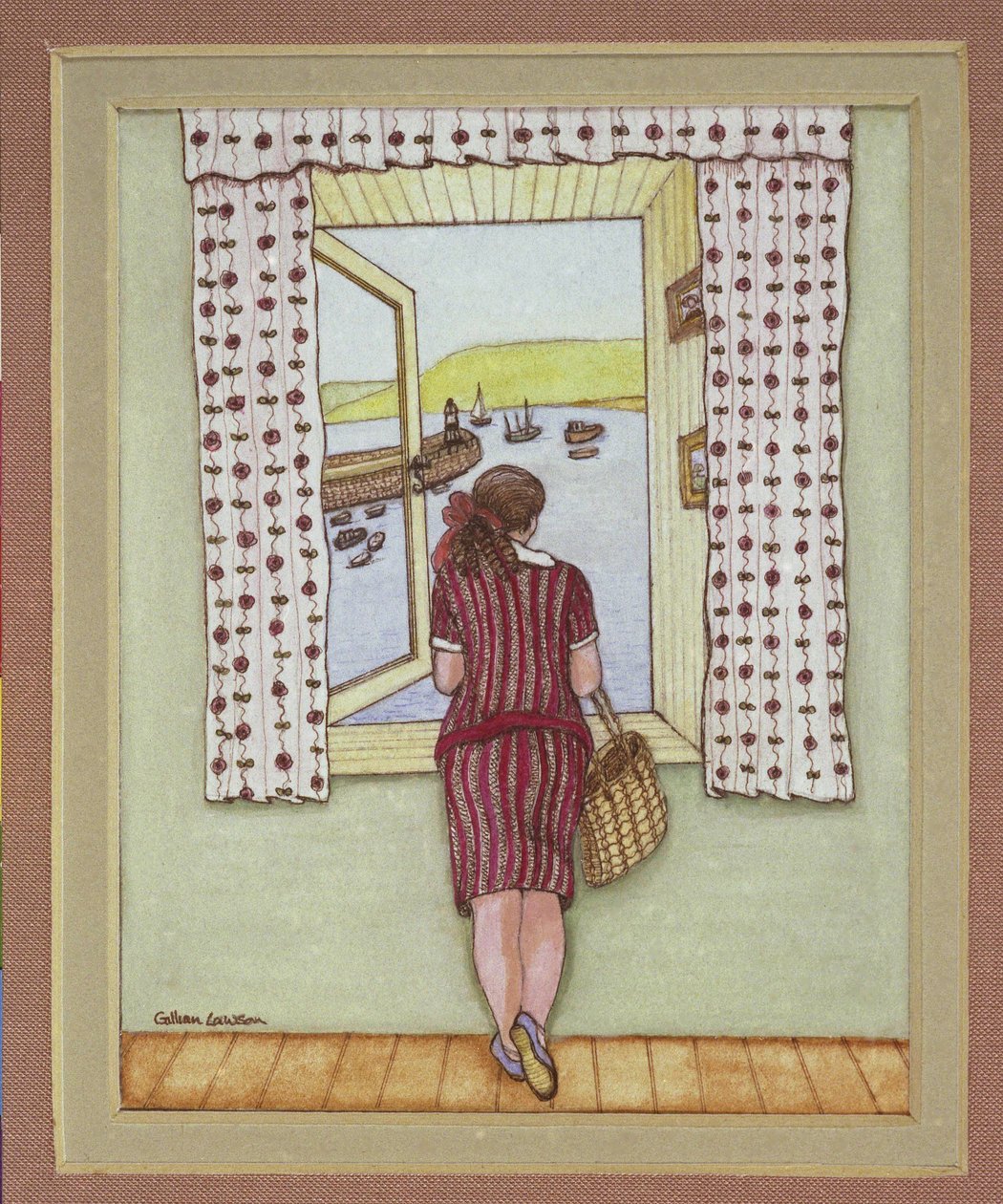 Harbour View, 1986 (akvarell på papir) av Gillian Lawson