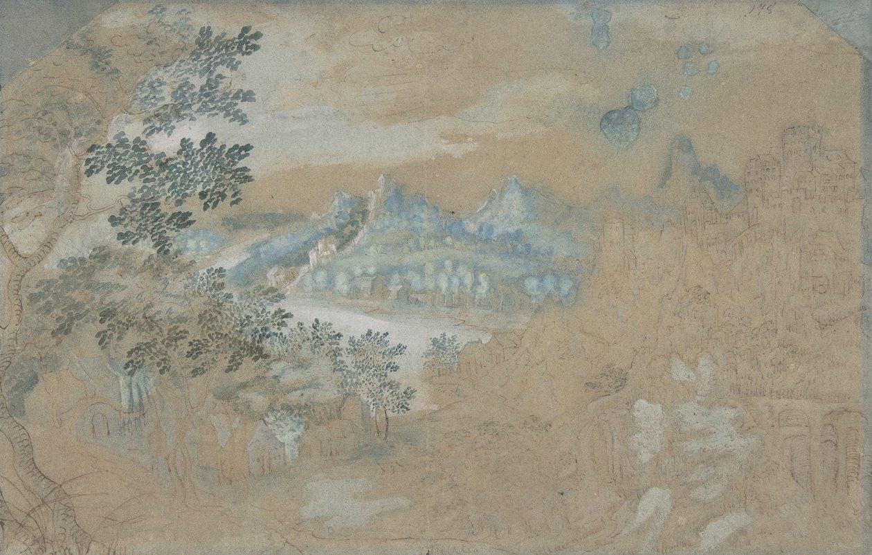 Landskap, n.d.. av Gillis van Coninxloo