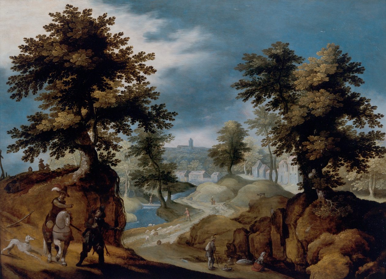 Landskap med figurer av Gillis van III Coninxloo