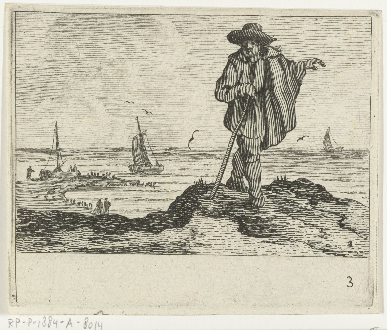 Sanddynelandskap med rullator Verscheyden Strender og vannlandskap utført av Jan Percelles (serietittel) av Gillis van Scheyndel (I)
