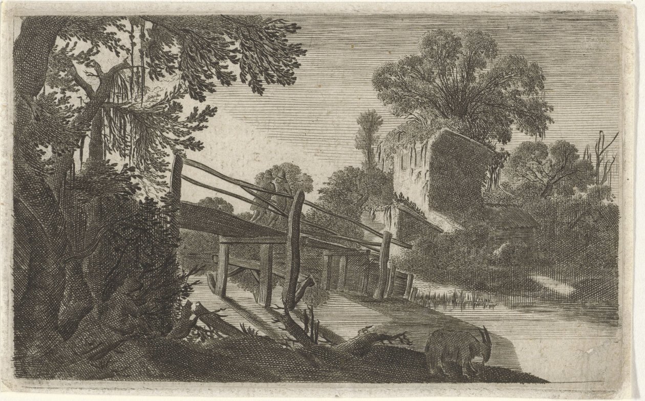 Trebro ved en ruin Seks landskap (serietittel) av Gillis van Scheyndel (I)