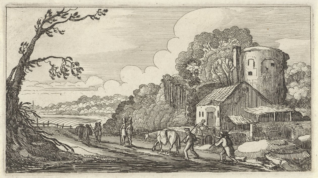 Landskap med reisende Tolv landskap med figurer (tittel på objekt) av Gillis van Scheyndel (I)