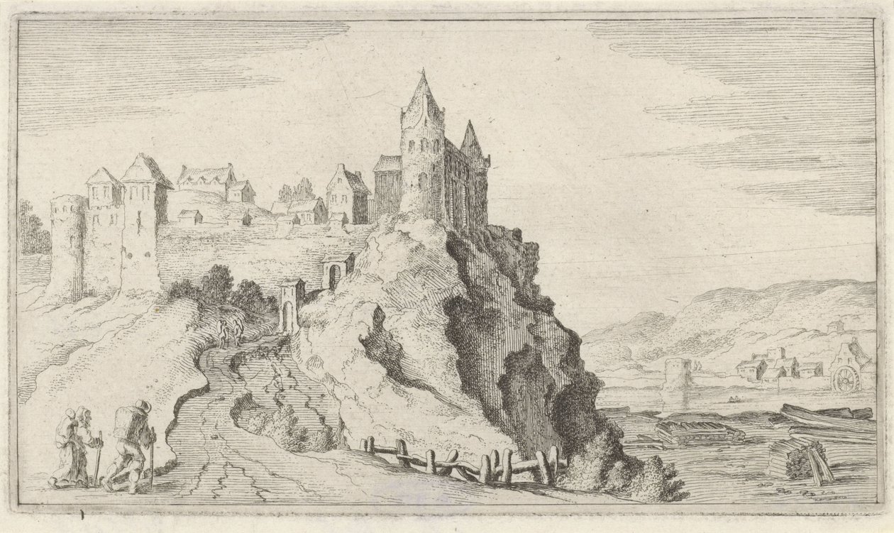 Befestet by på en høyde Tolv landskap (serietittel) av Gillis van Scheyndel (I)