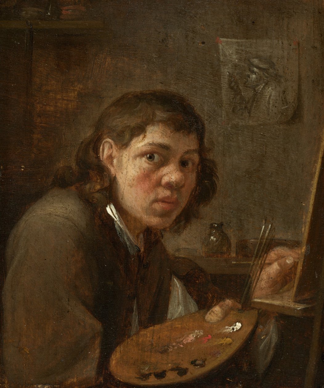 Selvportrett i studio av Gillis van Tilborgh the younger