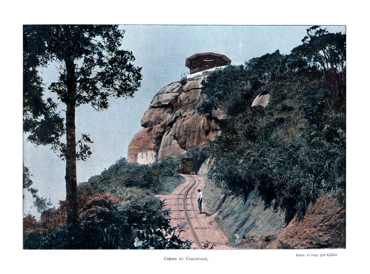 Corcovado Rack Railway, Rio de Janeiro, Brasil, 1800-tallet av Gillot