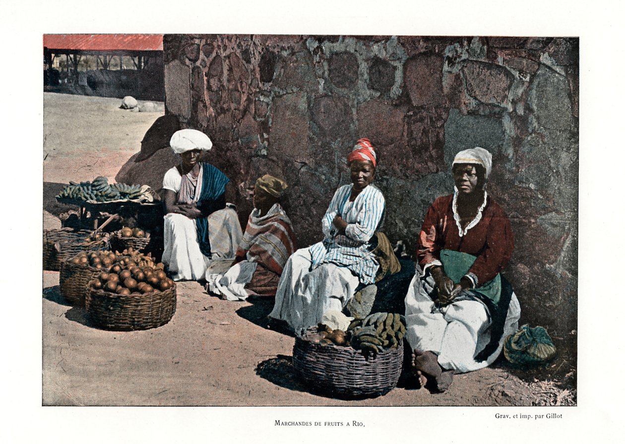 Fruktselgere, Rio de Janeiro, Brasil, 1800-tallet av Gillot