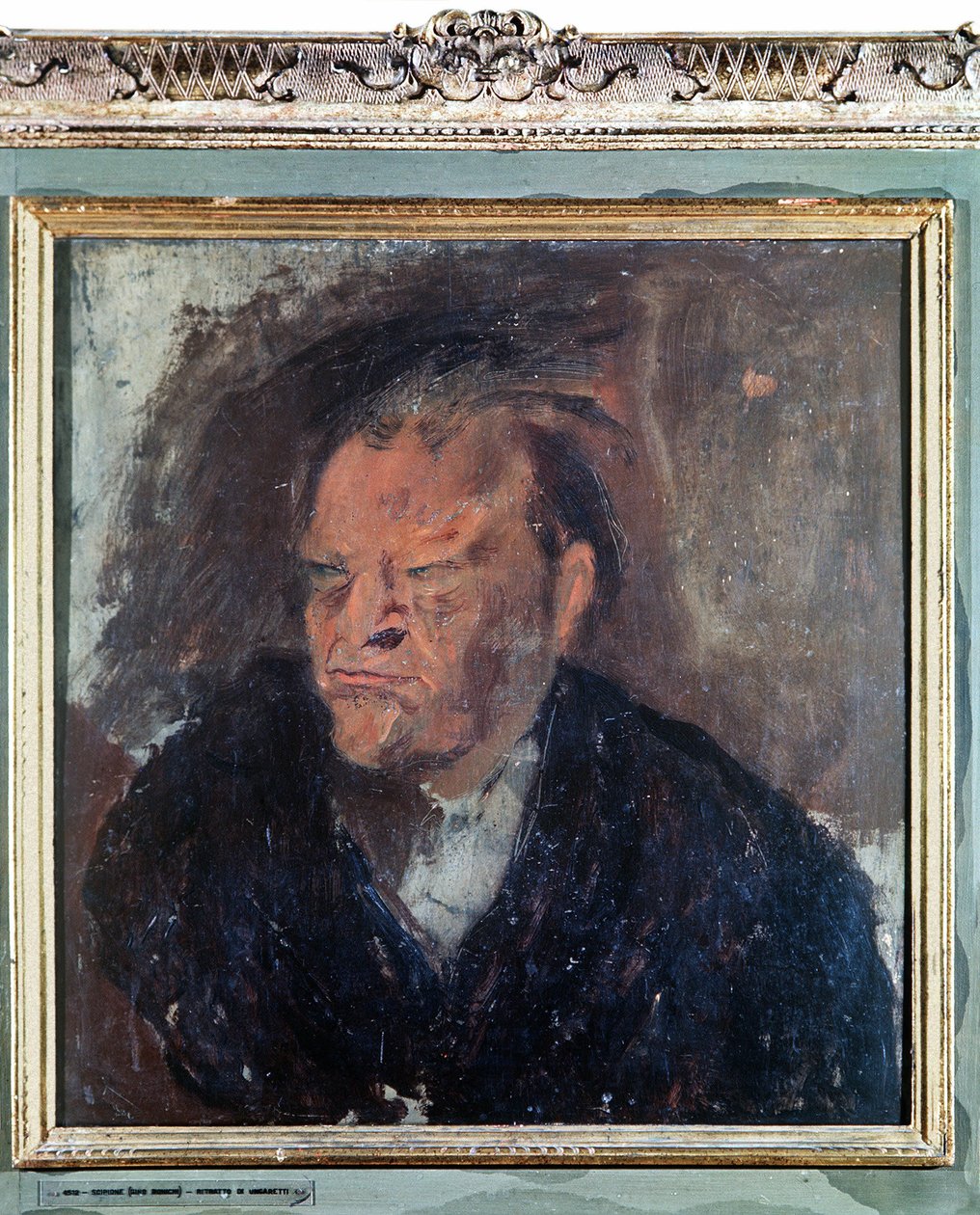 Portrett av den italienske poeten Giuseppe Ungaretti (1888-1970). Maleri av Gino Bonichi kalt Scipio (1904-1933) av Gino (1904 33) Bonichi