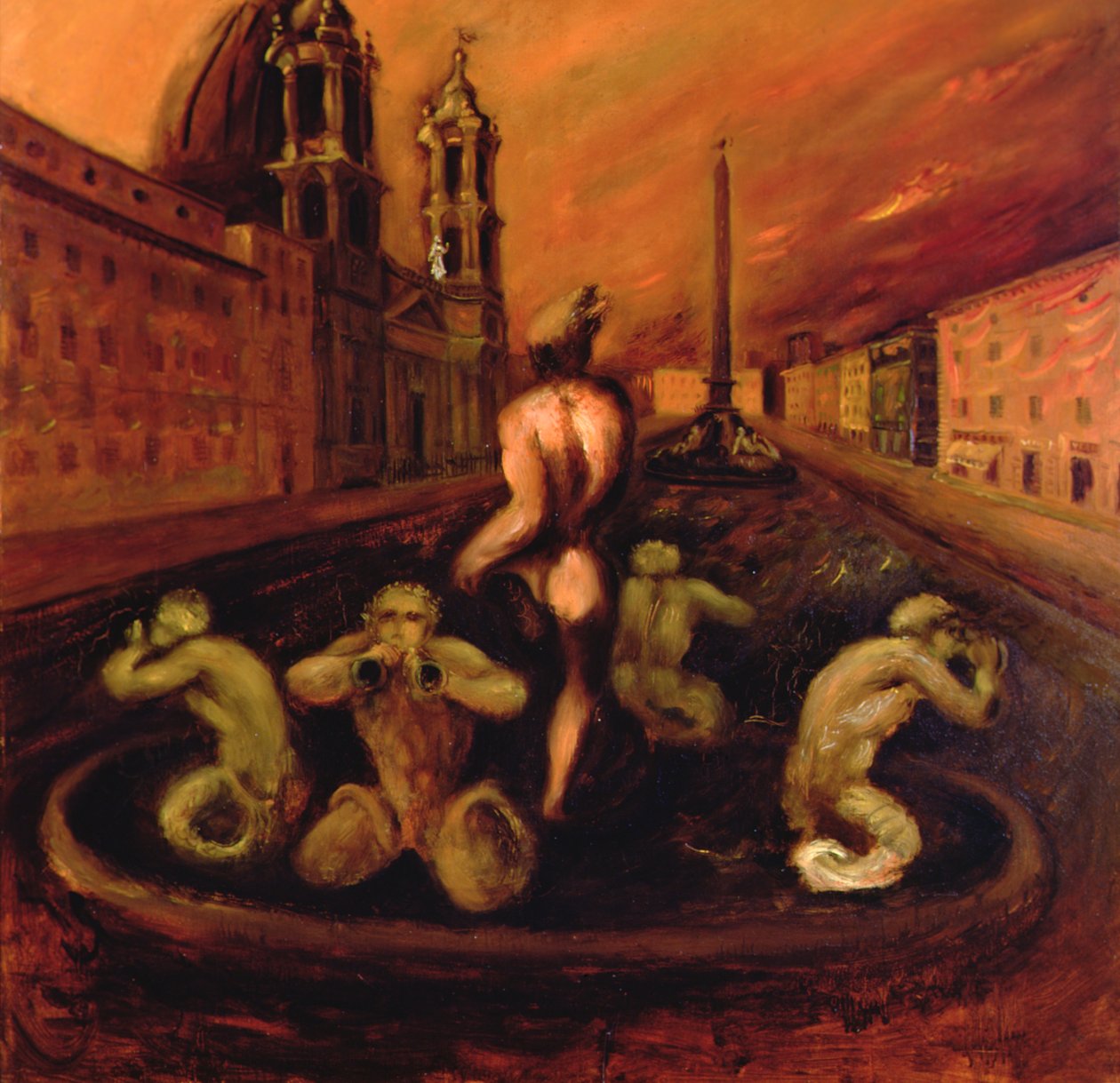 Piazza Navona av Gino 1904-33 Bonichi