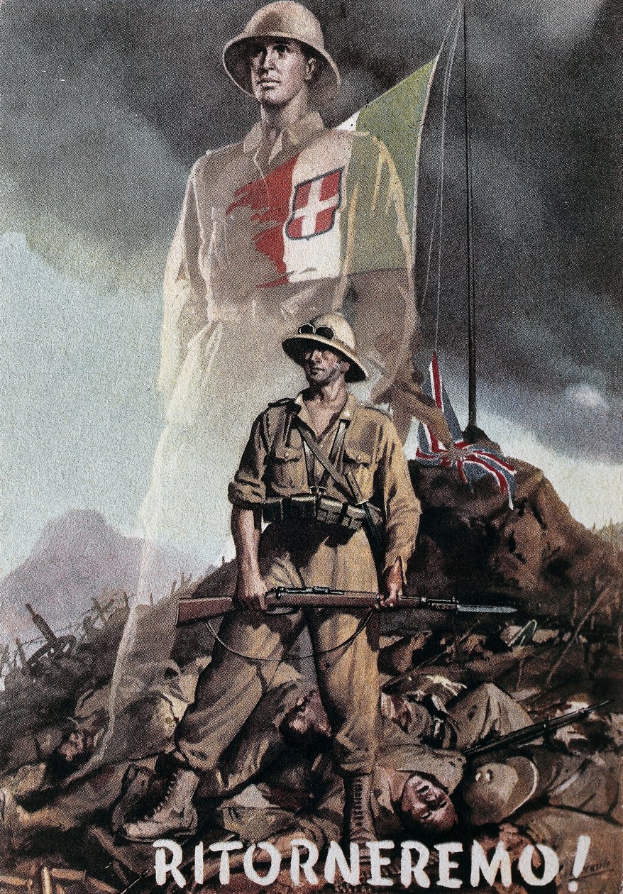 Overgivelse av Amedeo hertug av Aosta til Amba Alagi (17. mai). av Gino Boccasile