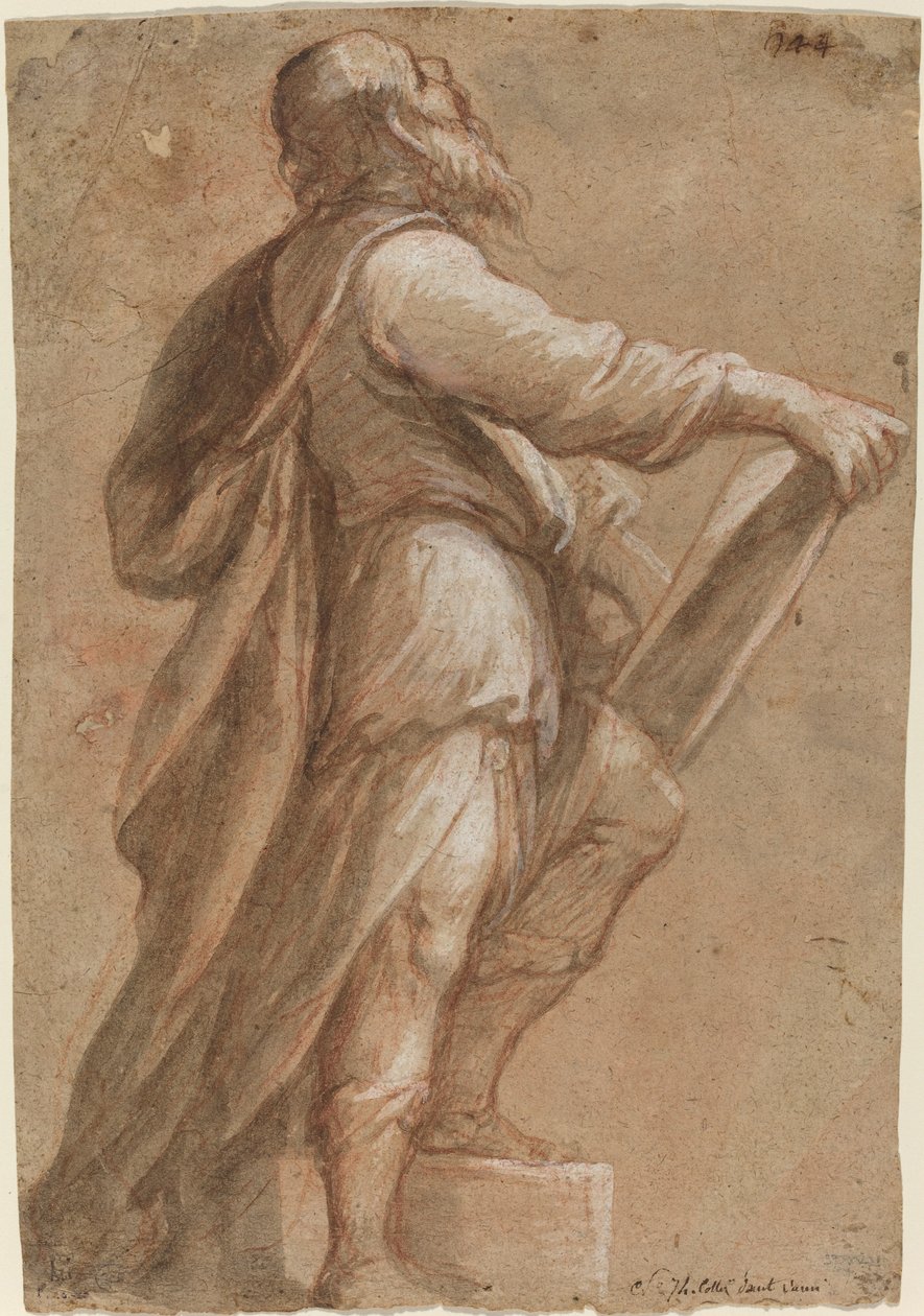 En helgen som holder en bok av Gioacchino Assereto