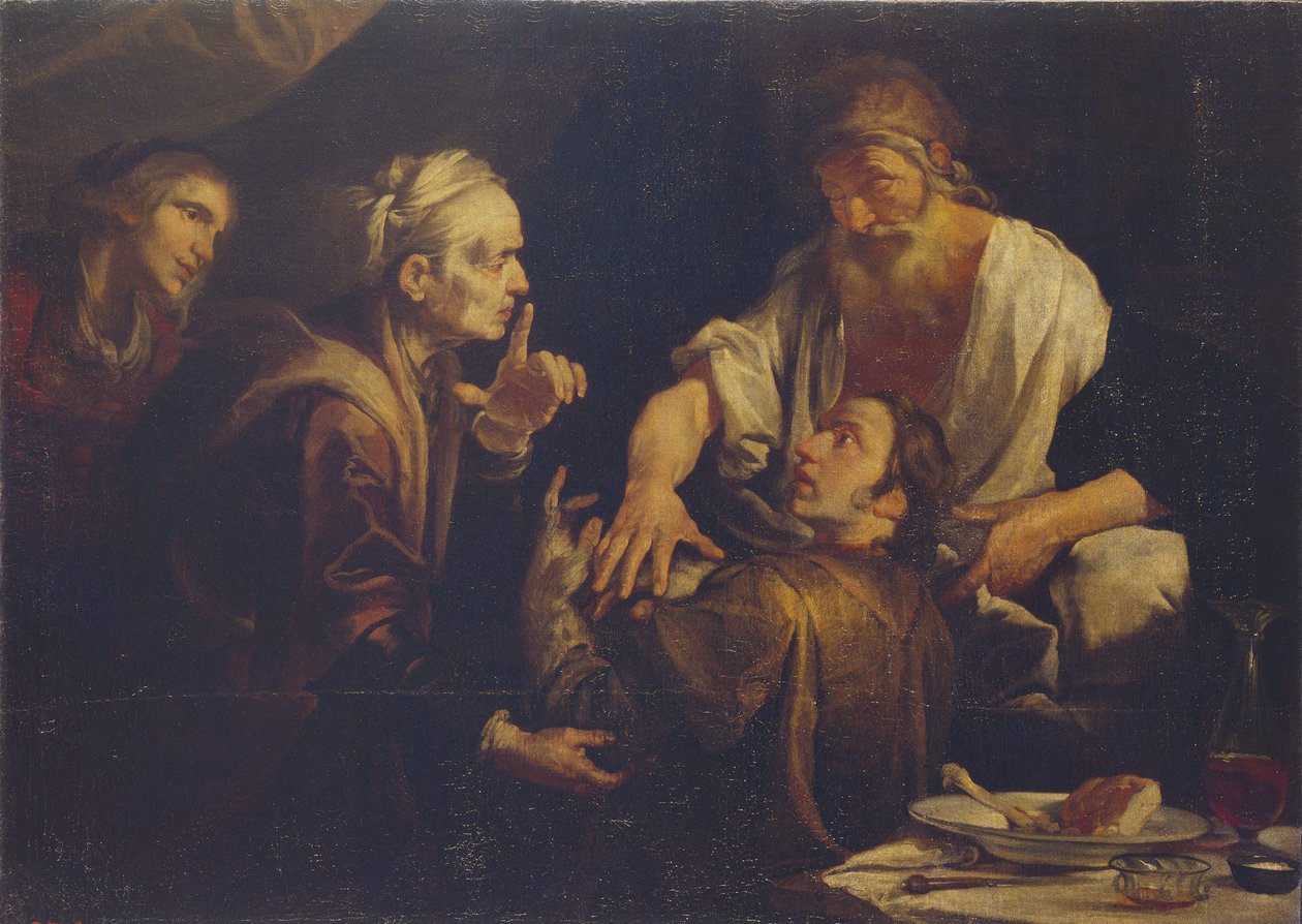 Isaac Blessing Jacob, 1640-årene. av Gioacchino Assereto
