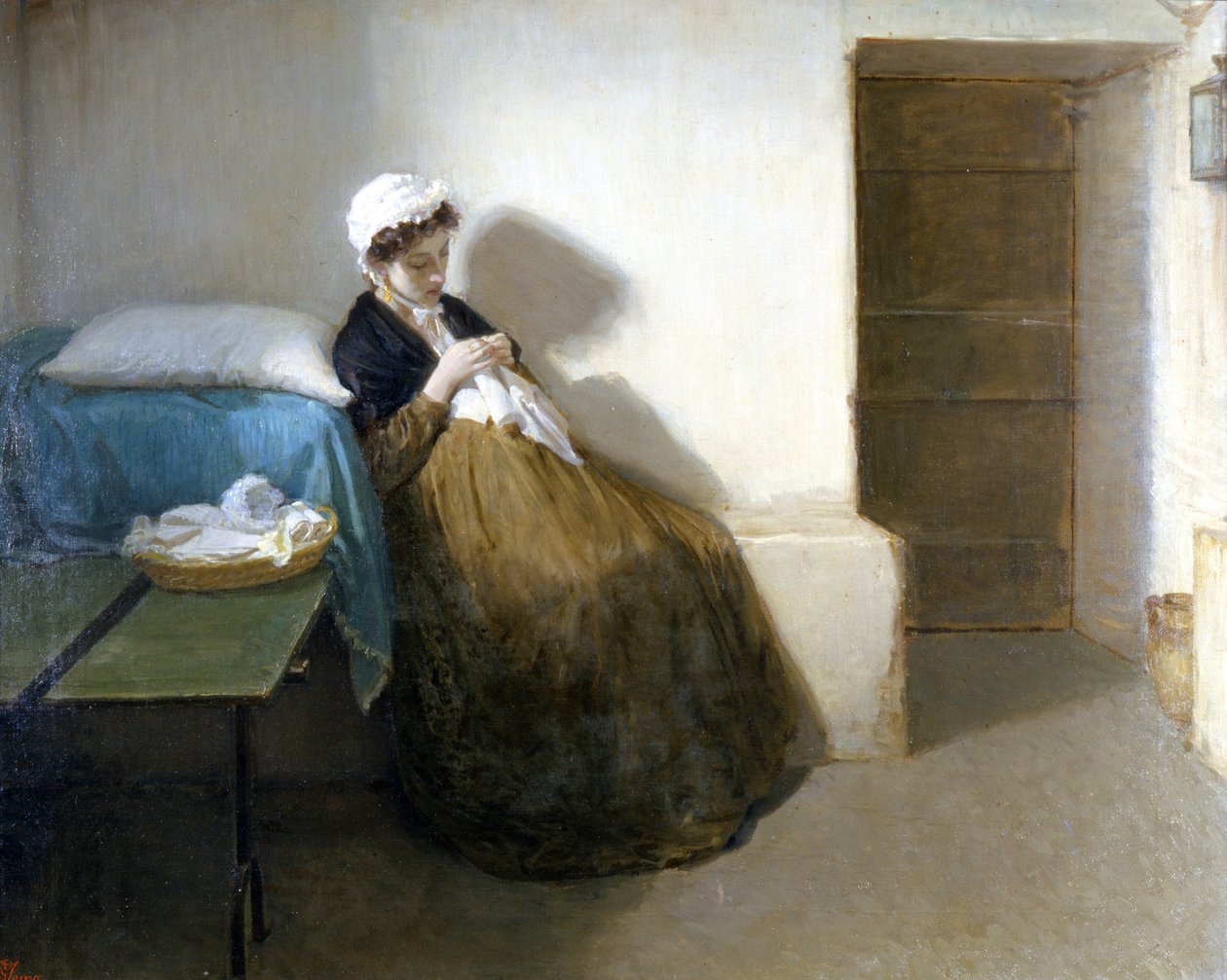 Den napolitanske republikken 1799 (Parthenopean Republic): "" Luisa Sanfelice i fengsel "" Maleri av Gioacchino Toma (1836-1893) 1874 Mål 63 x 79 cm, Capodimonte Museum av Gioacchino Toma