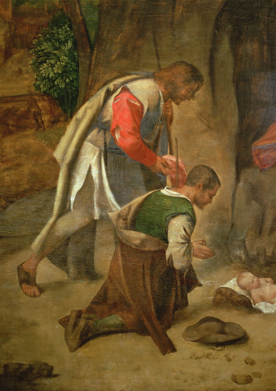 Adoration of the Shepherds, ca. 1510 (panel) (detalj av 68685) av Giorgio Giorgione