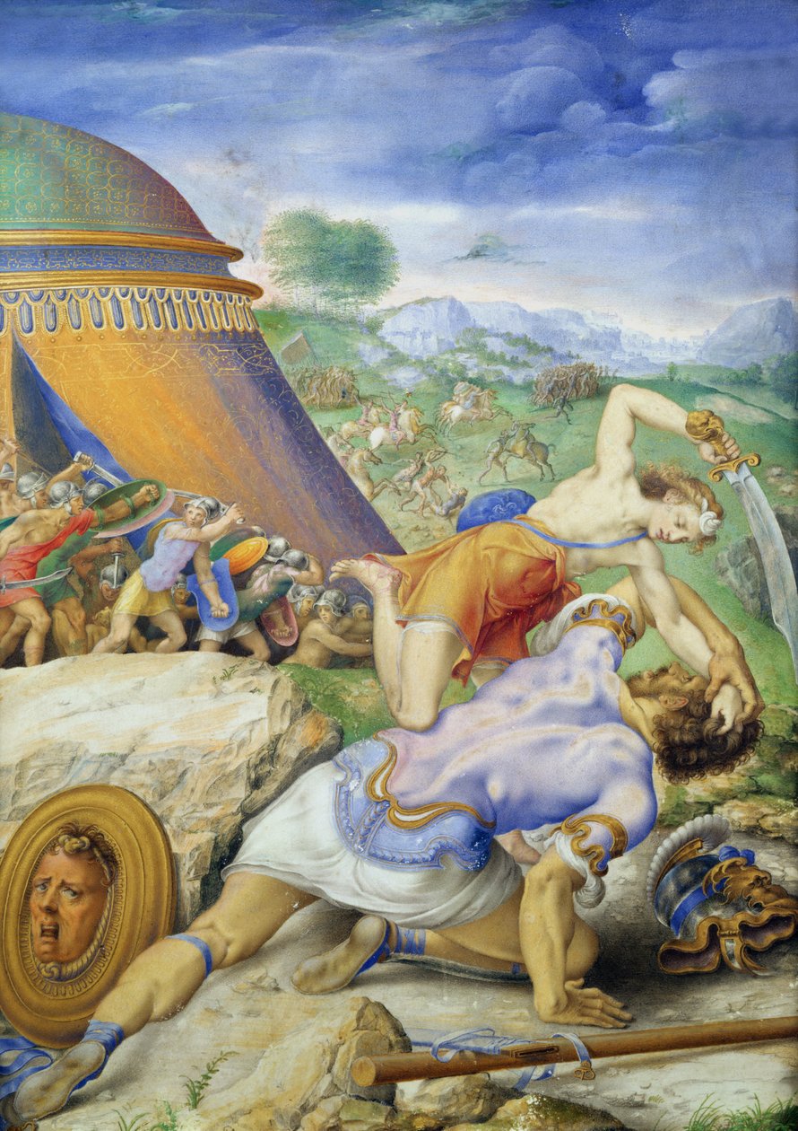 David og Goliat, ca. 1557-61 av Giorgio Giulio Clovio