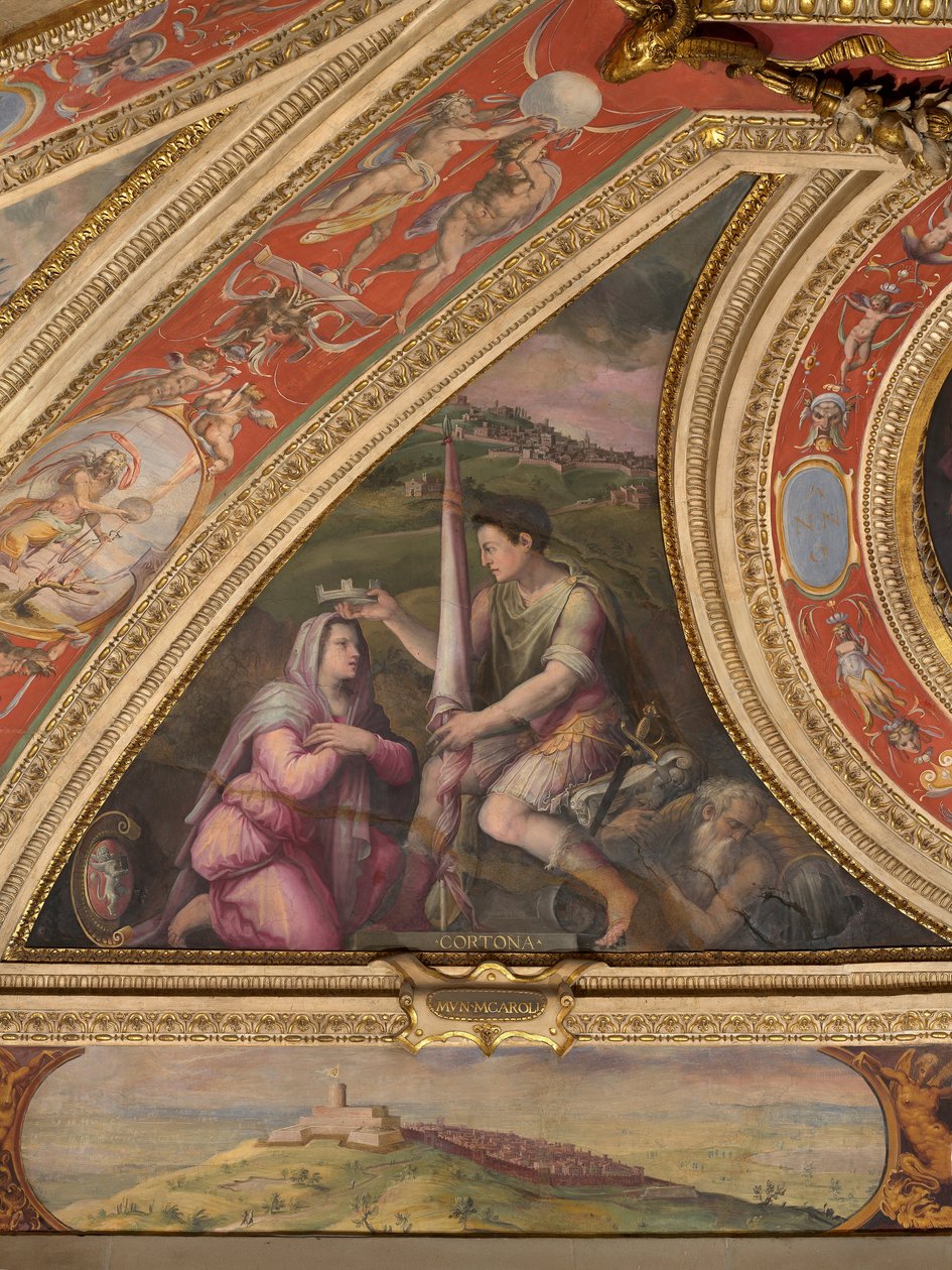 Allegori av Cortona; til bunnen, utsikt over Montecarlo av Giorgio Vasari