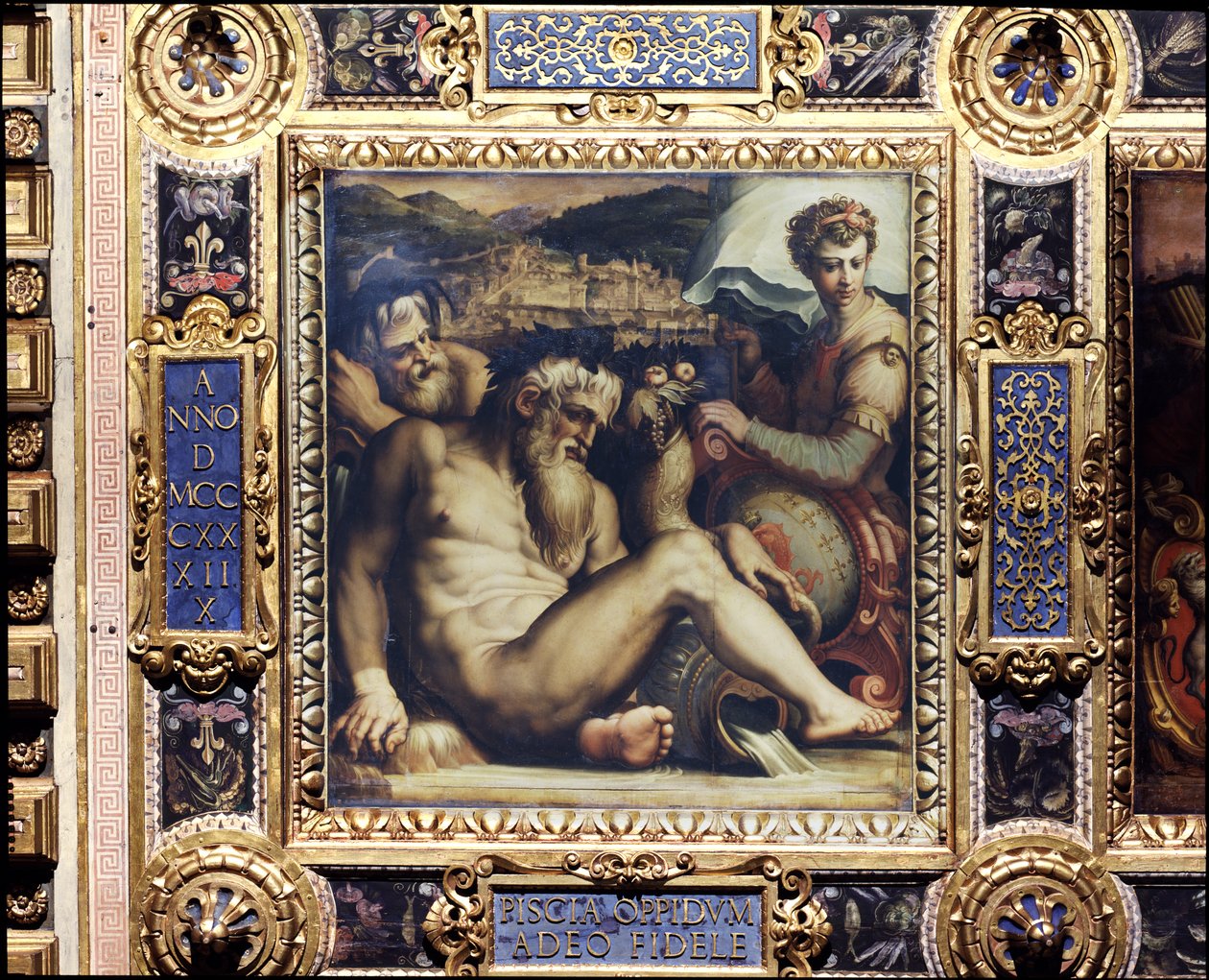 Allegori om byen Pescia fra taket på Salone dei Cinquecento, 1565 (panel) av Giorgio Vasari