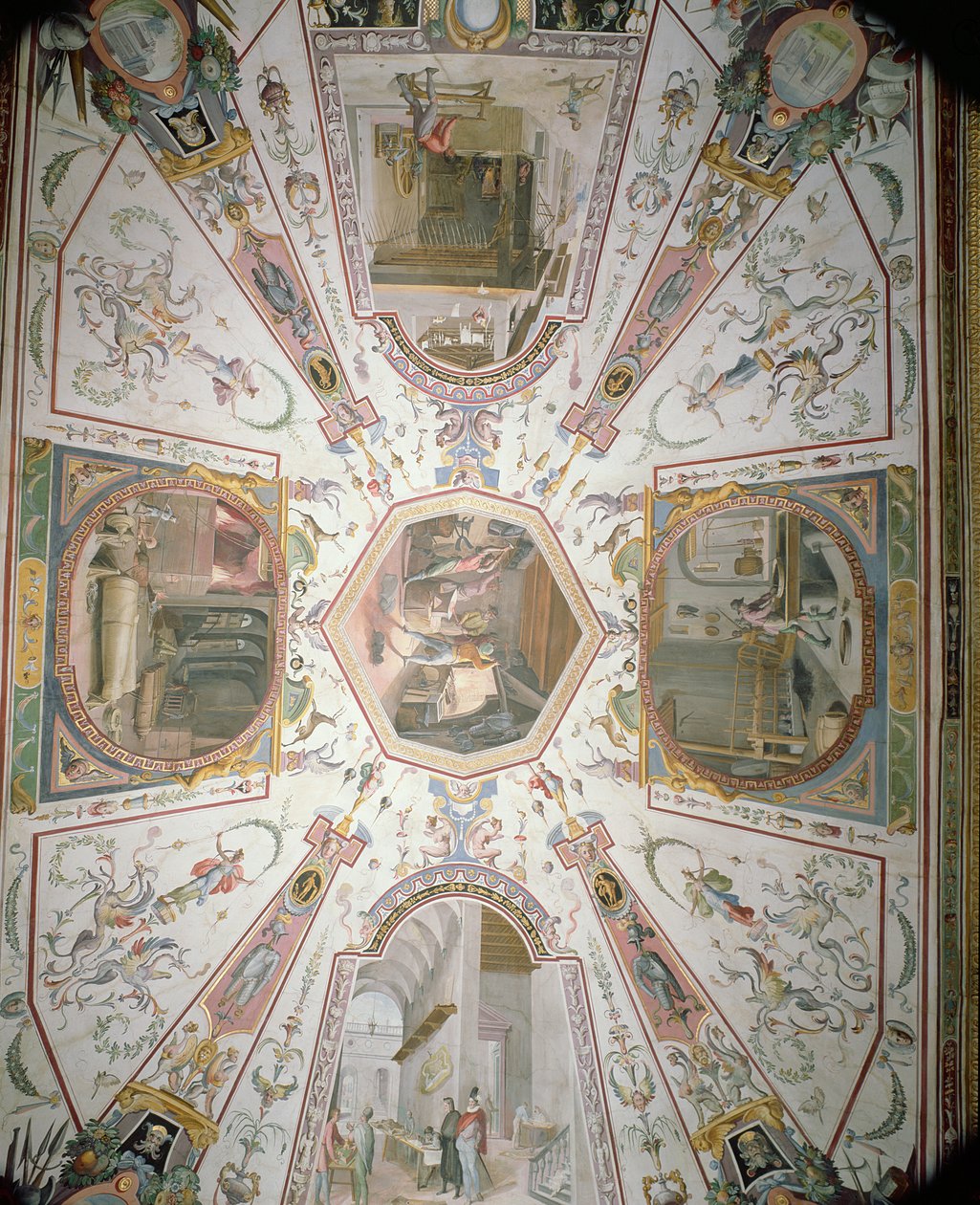 Tak fra Vasari-korridoren, 1560-80 av Giorgio Vasari