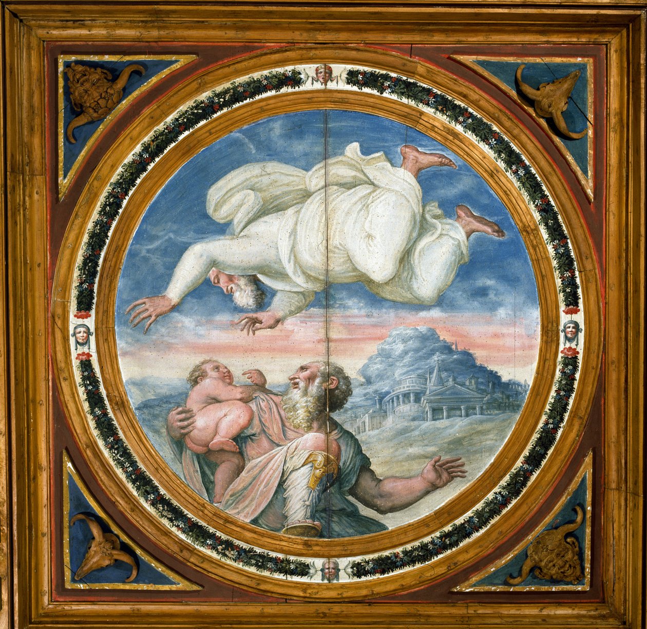 Gud velsigner Abraham med en sønn, Abrahams rom (Nuptial) av Giorgio Vasari