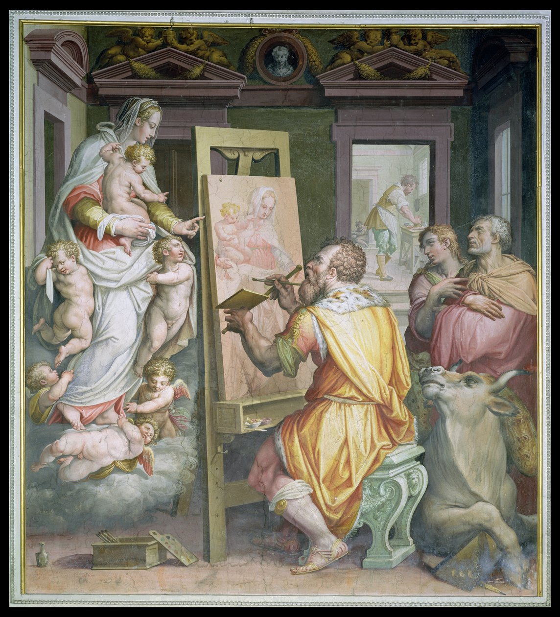 St. Luke maler jomfruen av Giorgio Vasari