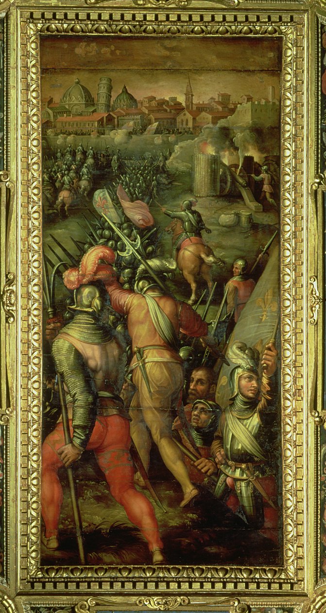 Slaget ved Barbagianni fra taket på Salone dei Cinquecento, 1565 (panel) av Giorgio Vasari